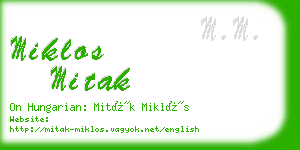 miklos mitak business card